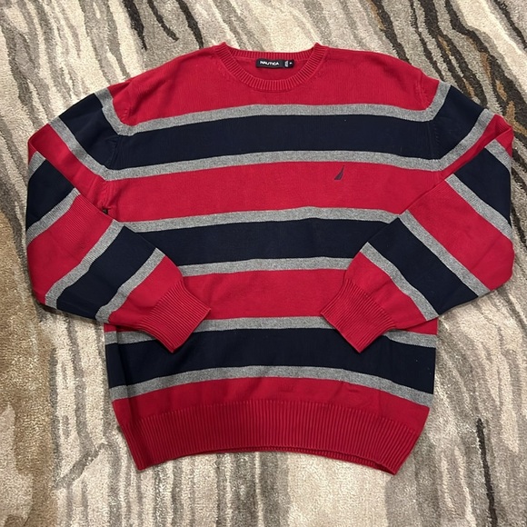 Vintage Nautica Red and Blue Striped Sweater - Picture 1 of 9